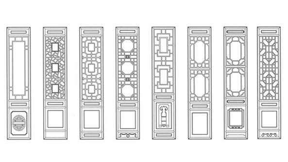 林芝喜迎门中式花格CAD设计图样式大全
