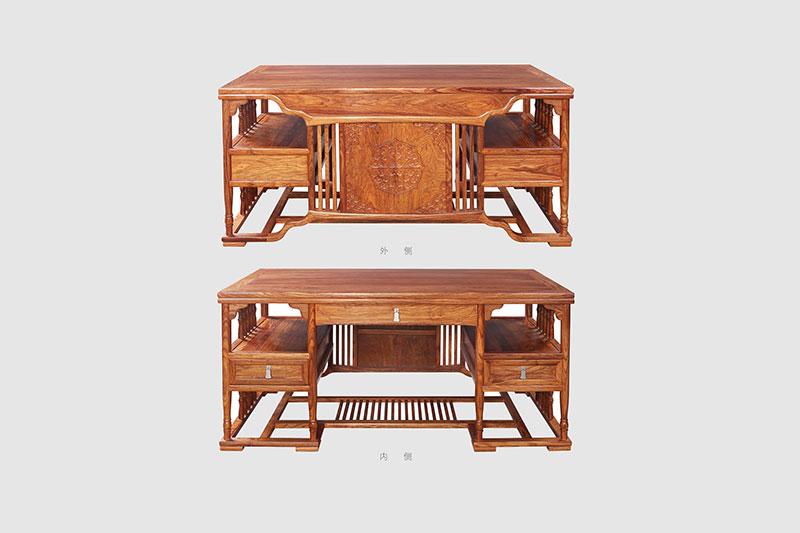 林芝中式家居装饰书房桌椅组合家具效果图