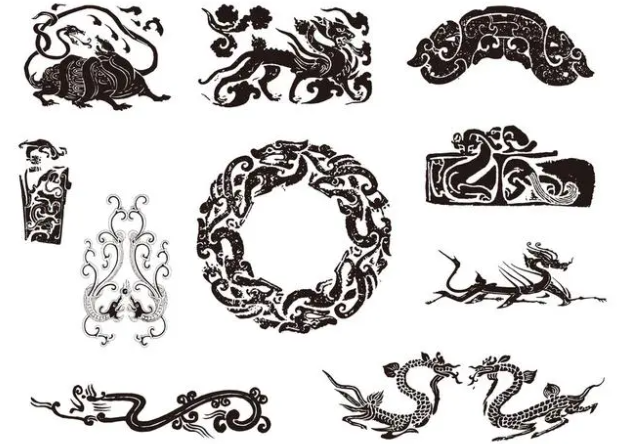 林芝龙纹和凤纹的中式图案